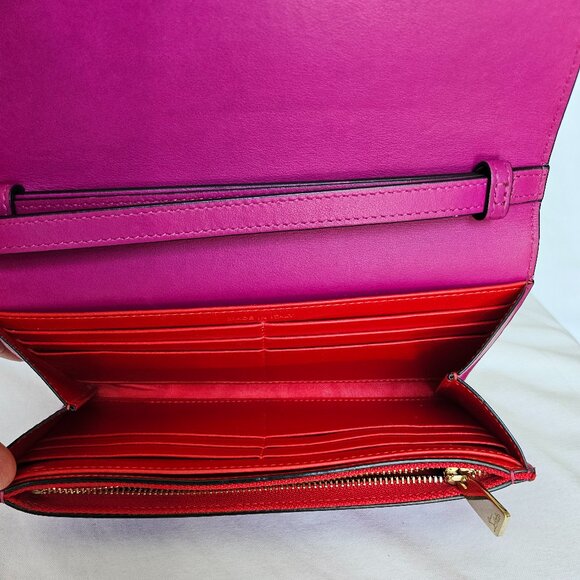 Louboutin Pink spiked leather wallet wristlet clutch - Picture 10 of 16